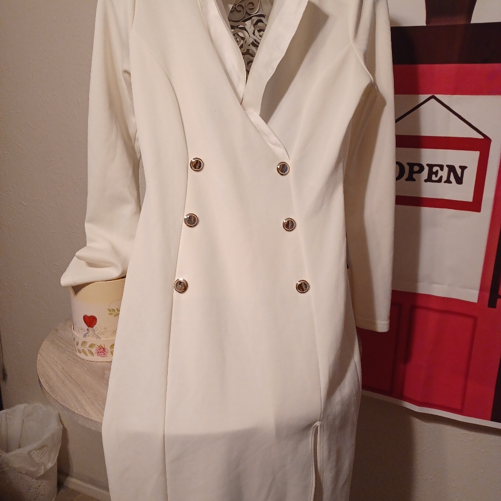Cream color...adorable & classy Double Breast Maxi Dress - Sample piece